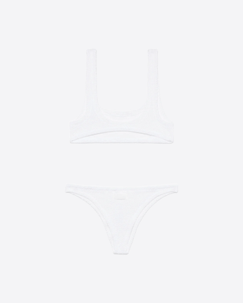 Mc2 Saint Barth Abbigliamento e accessori BIKINI CLASSICO CRINKLE BIANCO NAIMA NAOMI COON TOP A BRALETTE E SLIP SGAMBATO