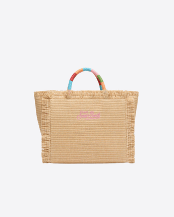 Mc2 Saint Barth Abbigliamento e accessori MULTICOLOR / UNI BORSA COLETTE EFFETTO PAGLIA CON LOGO RICAMATO MULTICOLORE