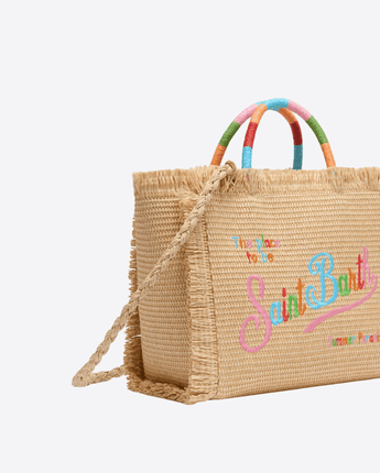 Mc2 Saint Barth Abbigliamento e accessori MULTICOLOR / UNI BORSA COLETTE EFFETTO PAGLIA CON LOGO RICAMATO MULTICOLORE