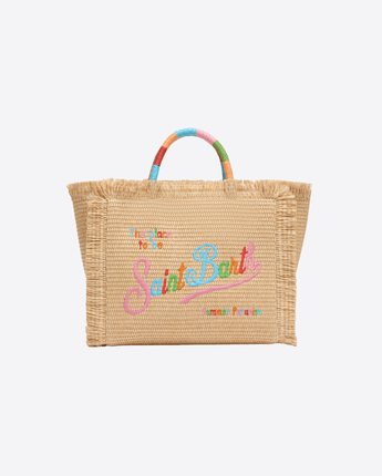 Mc2 Saint Barth Abbigliamento e accessori MULTICOLOR / UNI BORSA COLETTE EFFETTO PAGLIA CON LOGO RICAMATO MULTICOLORE