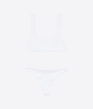 Mc2 Saint Barth Abbigliamento e accessori MUTANDA / BIANCO / S BIKINI CLASSICO CRINKLE BIANCO NAIMA NAOMI COON TOP A BRALETTE E SLIP SGAMBATO