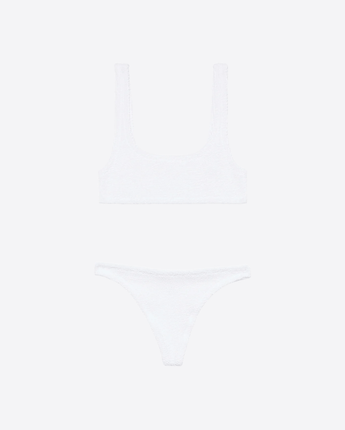 Mc2 Saint Barth Abbigliamento e accessori MUTANDA / BIANCO / S BIKINI CLASSICO CRINKLE BIANCO NAIMA NAOMI COON TOP A BRALETTE E SLIP SGAMBATO