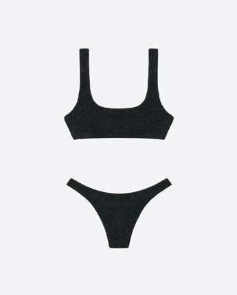 Mc2 Saint Barth Abbigliamento e accessori SLIP / NERO / S BIKINI CLASSICO IN TESSUTO CRINKLE LUREX NAIMA NAOMI