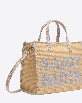 Mc2 Saint Barth BORSA A MANO VIVIAN MIDI BEIGE EFFETTO PAGLIA