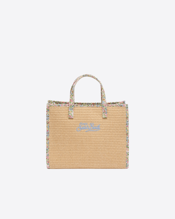 Mc2 Saint Barth BORSA A MANO VIVIAN MIDI BEIGE EFFETTO PAGLIA