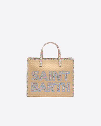 Mc2 Saint Barth BORSA A MANO VIVIAN MIDI BEIGE EFFETTO PAGLIA