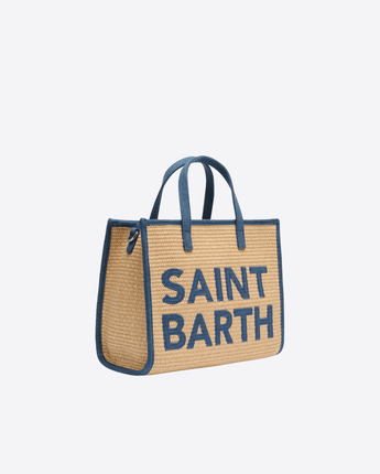 Mc2 Saint Barth BORSA A MANO VIVIAN MIDI BEIGE EFFETTO PAGLIA