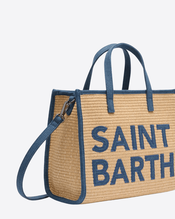Mc2 Saint Barth BORSA A MANO VIVIAN MIDI BEIGE EFFETTO PAGLIA