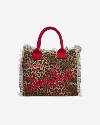 Mc2 Saint Barth BORSA ANIMALIER / UNI BORSA VANITY IN CANVAS CON STAMPA ANIMALIER