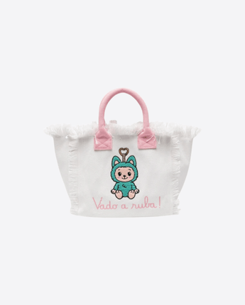 Mc2 Saint Barth BORSA BIANCO/ROSA / UNI BORSA COLETTE CON STAMPA LABUBU