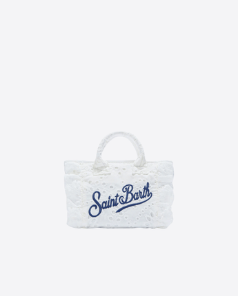 Mc2 Saint Barth BORSA BIANCO / UNI BORSA VANITY MINI VOLANT IN COTONE SANGALLO