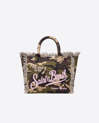 Mc2 Saint Barth BORSA CAMOUFLAGE / UNI BORSA VANITY IN CANVAS DI COTONE CON STAMPA CAMOUFLAGE