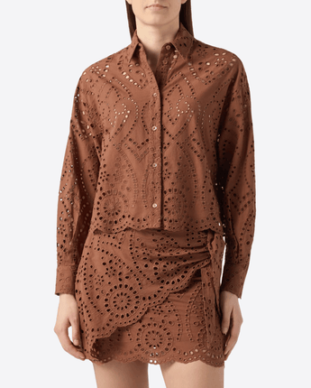 Mc2 Saint Barth CAMICIA CAMICIA CROP ORIANE IN COTONE SANGALLO