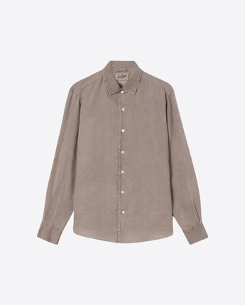 Mc2 Saint Barth CAMICIA MARRONE / S CAMICIA RAPHAEL IN LINO CON TINTURA MINERALE