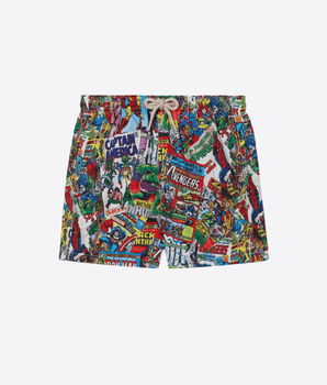 Mc2 Saint Barth COSTUME DA BAGNO COSTUME MARE JEAN LIGHTING CON STAMPA MARVEL ALL OVER | SPECIAL EDITION