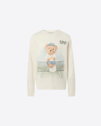 Mc2 Saint Barth MAGLIA BEIGE / 24M MAGLIONE BEIGE IN MISTO CASHMERE CON STAMPA