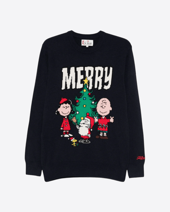 Mc2 Saint Barth MAGLIA BLU / 24M MAGLIONE BLU MERRY PEANUTS