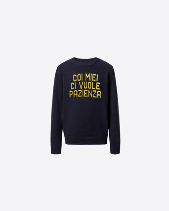 Mc2 Saint Barth MAGLIA BLU / 8A MAGLIONE BLU IN MISTO LANA CON SCRITTA