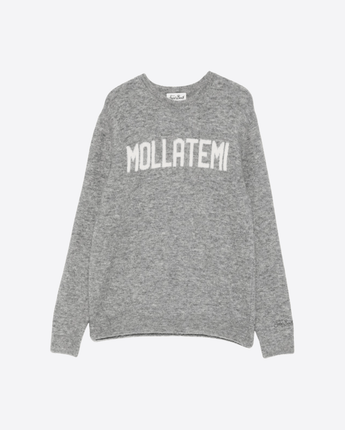 Mc2 Saint Barth MAGLIA GRIGIO / 8A MAGLIONE GRIGIO IN MISTO LANA CON SCRITTA