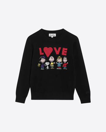 Mc2 Saint Barth MAGLIA NERO / 8A MAGLIONE NERO IN MISTO LANA X PEANUTS