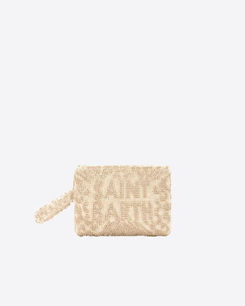 Mc2 Saint Barth POCHETTE BEIGE / UNI POCHETTE ALINE IN COTONE BEIGE CON RICAMO TUFTING