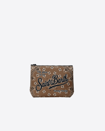 Mc2 Saint Barth POCHETTE MARRONE / UNI POCHETTE ALINE IN SCUBA CON STAMPA BANDANA MARRONE