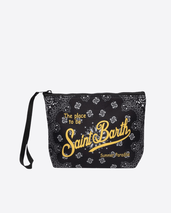 Mc2 Saint Barth POCHETTE NERO / UNI POCHETTE ALINE IN SCUBA CON STAMPA BANDANA NERA
