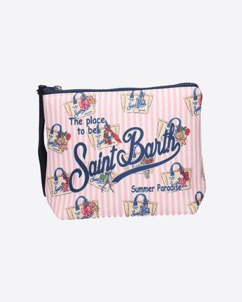 Mc2 Saint Barth POCHETTE ROSA / UNI POCHETTE ALINE IN SCUBA CON STAMOA BORSE SAINT BARTH