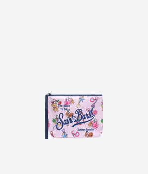 Mc2 Saint Barth POCHETTE ROSA / UNI POCHETTE ALINE IN SCUBA CON STAMPA CHARMS PARTY
