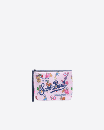 Mc2 Saint Barth POCHETTE ROSA / UNI POCHETTE ALINE IN SCUBA CON STAMPA CHARMS PARTY