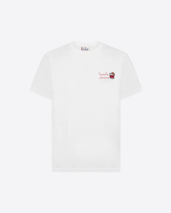 Mc2 Saint Barth T-SHIRT T-SHIRT ARNOTT IN COTONE BIANCO CON RICAMO "FAMOLO STRANO"