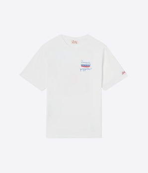 Mc2 Saint Barth T-SHIRT T-SHIRT PORTOFINO BIANCA CON RICAMO "DOMANI GOZZETTO?"