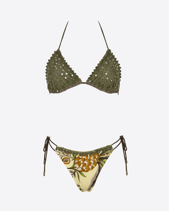 MISS BIKINI COSTUME DA BAGNO BIKINI TRIANGOLO A RETE CON PAILLETTES E SLIP BRASILE