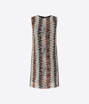 MISSONI Abbigliamento e accessori MULTICOLOR / 42 MINIABITO SENZA MANICHE IN MISTO VISCOSA LAME' A ZIG ZAG