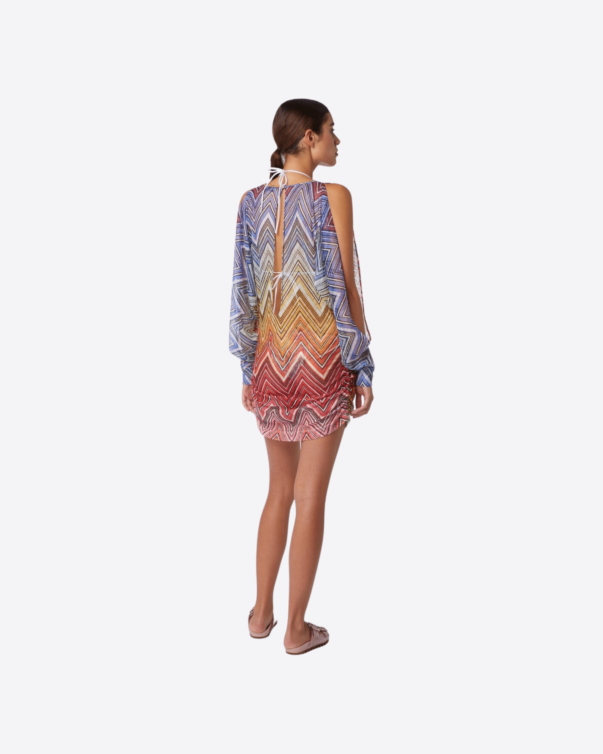 MISSONI Abbigliamento e accessori MULTICOLOR / 44 ABITO CORTO COPRICOSTUME IN TESSUTO STAMPATO A ZIG ZAG