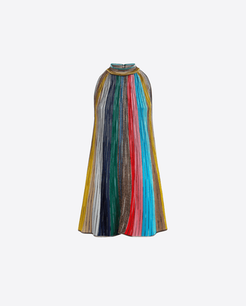 MISSONI Abbigliamento e accessori MULTICOLOR / S MINIABITO SENZA MANICHE IN MAGLIA PLISSETTATA LAME'