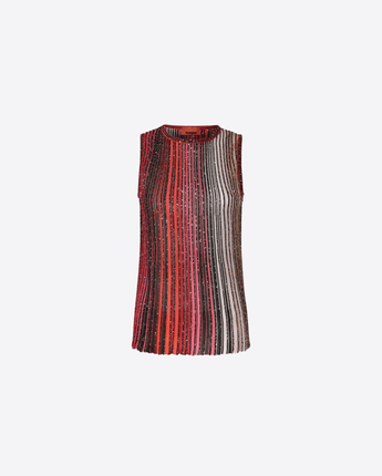 MISSONI Abbigliamento e accessori NERO / 42 TOP SMANICATO PARZIALIZZATO A RIGHE CON PAILLETTES