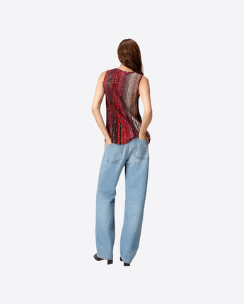 MISSONI Abbigliamento e accessori TOP SMANICATO PARZIALIZZATO A RIGHE CON PAILLETTES