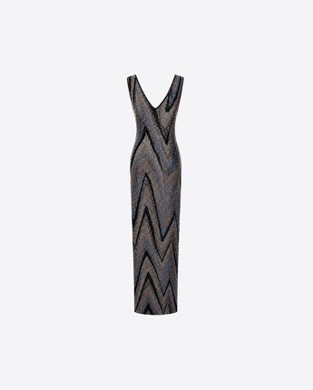 MISSONI ABITO ABITO CON SCOLLO A V E MOTIVO ZIG ZAG