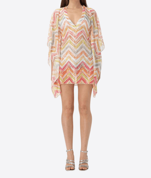 MISSONI ABITO ABITO COPRICOSTUME IN CRÊPE CON MOTIVO ZIG-ZAG