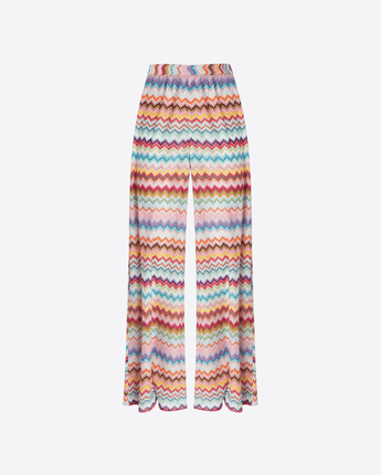 MISSONI PANTALONI PANTALONI COPRICOSTUME IN VISCOSA LAMÉ CON MOTIVO ZIG ZAG EFFETTO PIXEL