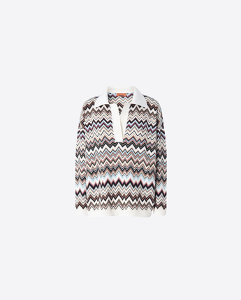 MISSONI POLO POLO OVERSIZE IN LANA E VISCOSA ZIG ZAG