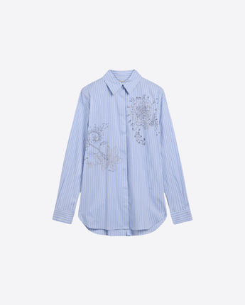 MOMONÌ CAMICIA CAMICIA JOKLA IN POPLINE DI COTONE BACCHETTATO