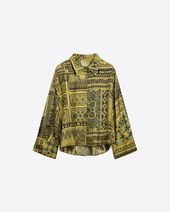 MOMONÌ CAMICIA CAMICIA RIMMA IN TWILL DI SETA STAMPATO