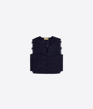 MOMONÌ GILET GILET CIELO IN POPELINE SANGALLO