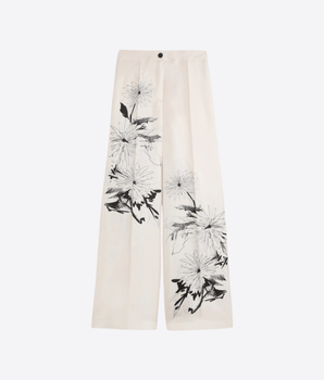 MOMONÌ PANTALONI PANTALONI MISAKI IN TWILL DI SETA