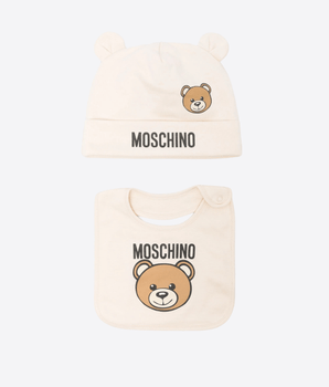 MOSCHINO Abbigliamento e accessori BEIGE / I SET BERRETTO E BAVETTA TEDDY BEAR