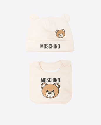 MOSCHINO Abbigliamento e accessori BEIGE / I SET BERRETTO E BAVETTA TEDDY BEAR