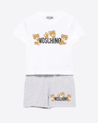 MOSCHINO Abbigliamento e accessori BIANCO/GRIGIO / 6M Set con shorts e logo