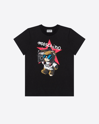 MOSCHINO Abbigliamento e accessori NERO / 4A T-shirt con stampa Teddy Bear